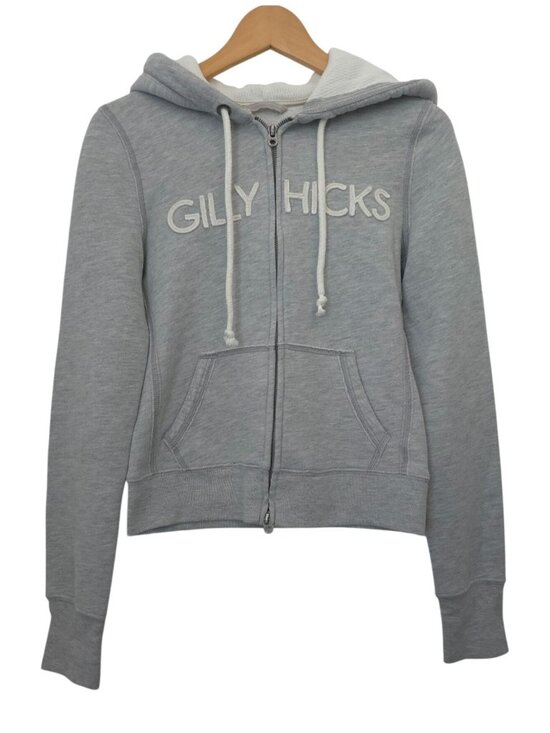 Gilly Hicks Tops - Gilly Hicks Sydney Gray Full-Zip Spell-Out Logo Soft Fleece Hoodie Women's Sz S